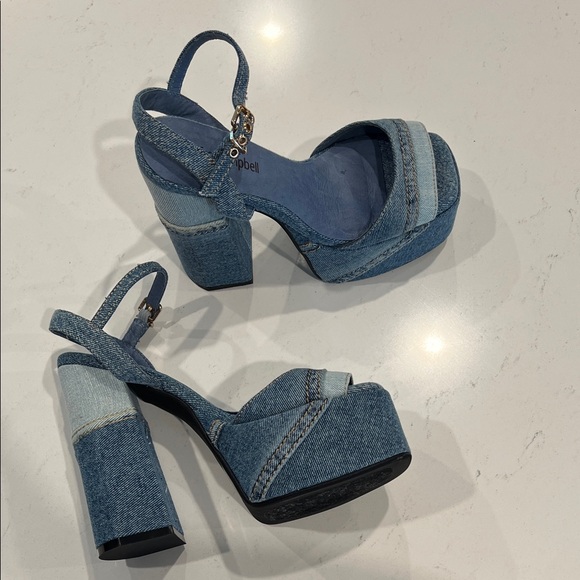 NWOT Jeffrey Campbell Denim Platform Sandals High Heels -Size 5 - Fits like 5.5 main image 3